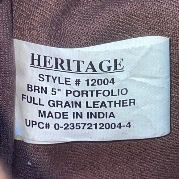 Heritage Men’s Brown Full Grain Leather With Strap & Handles Portfolio Bag - Picture 5 of 15